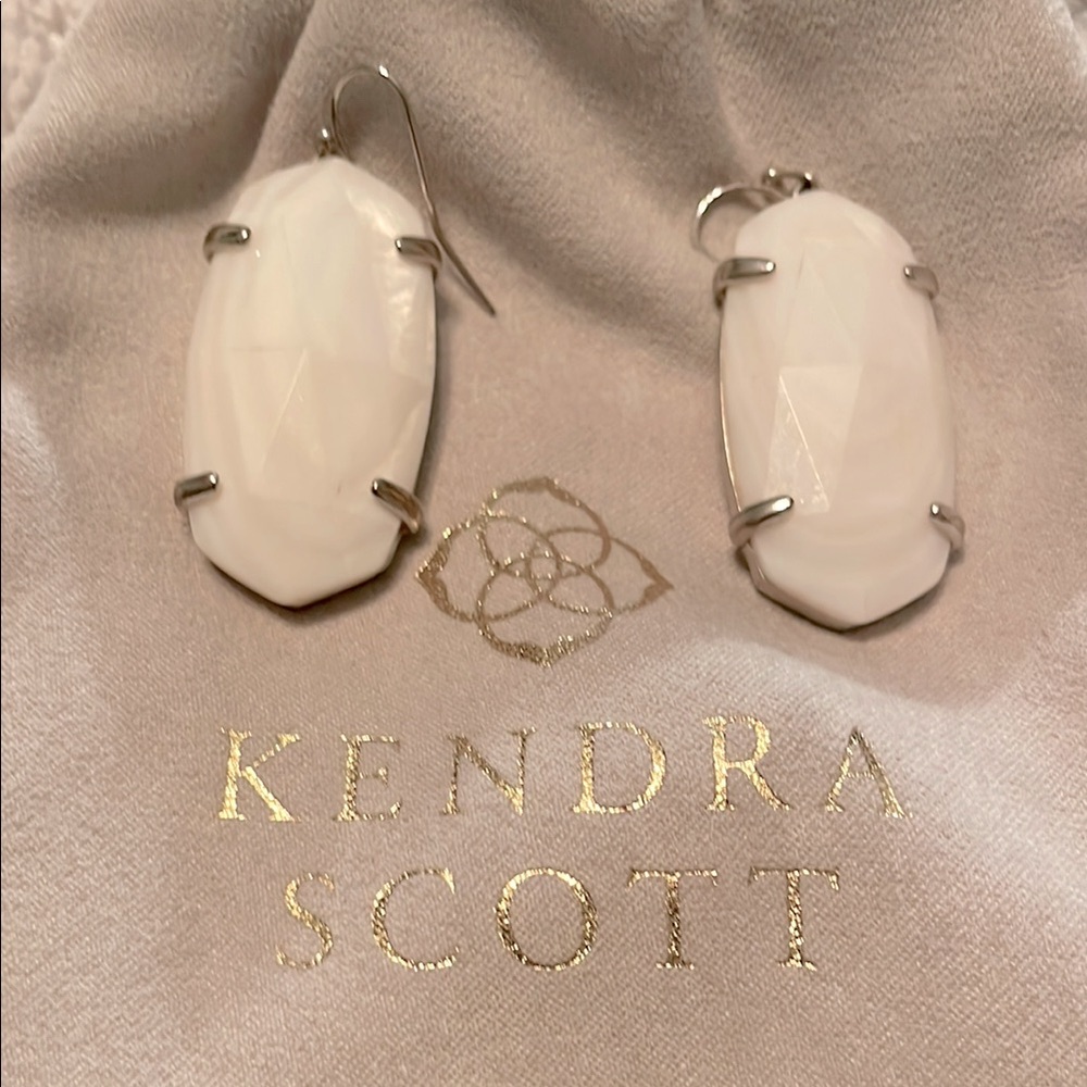 Kendra Scott White and Silver Stud Earrings